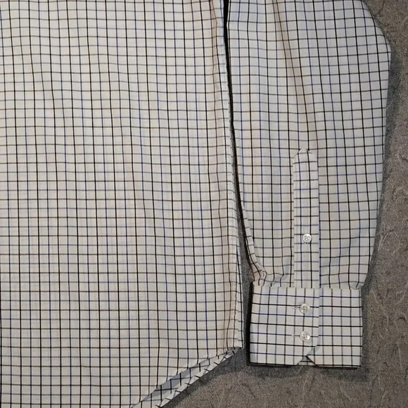 Van Heusen Men's White &  Blue Plaid Easy Care Dress Shirt Neck 42 Sleeve 90 - Picture 5 of 10